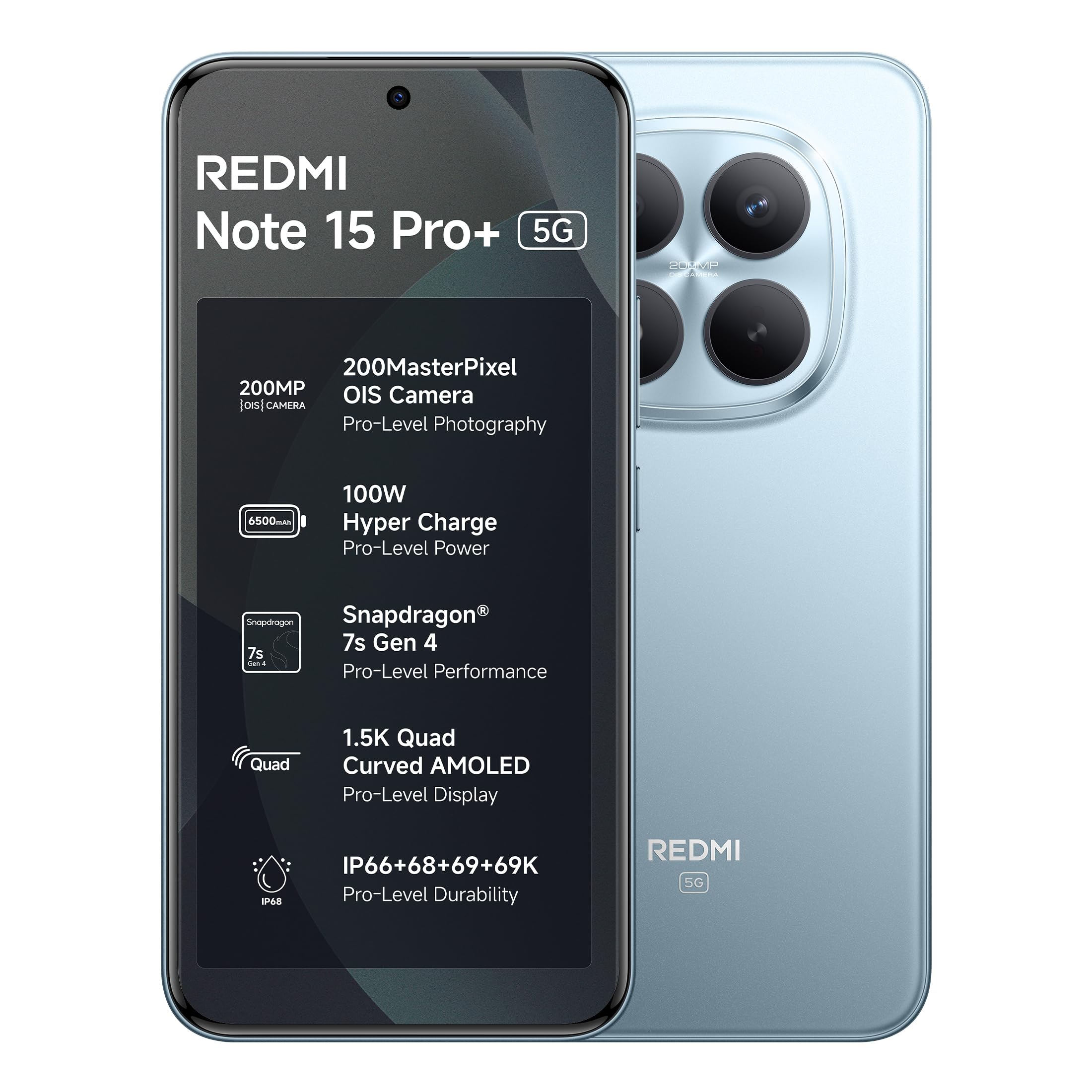 REDMI note 15 pro plus 箱等なし REDMI Note 15 Pro+ 5G (Mirage Blue, 8GB + 256GB) | 200MasterPixel